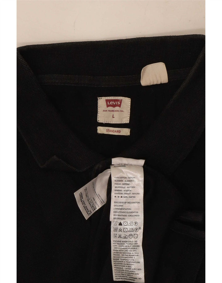 Levi's Mens Standard Polo Shirt Large Black Cotton