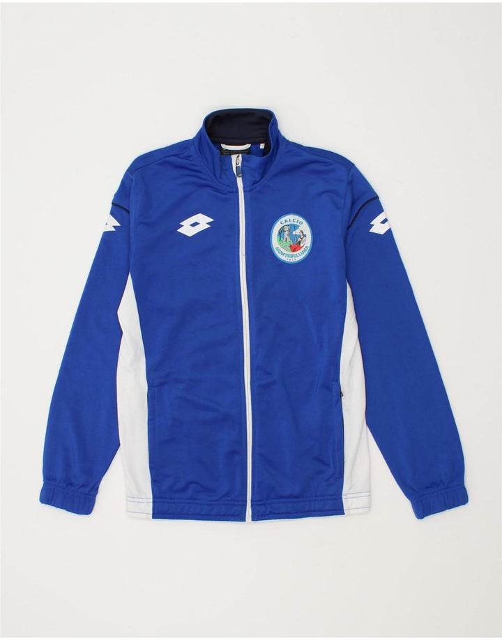 LOTTO Boys Graphic Tracksuit Top Jacket 13-14 Years Large Blue Colourblock Vintage Lotto and Second-Hand Lotto from Messina Hembry 