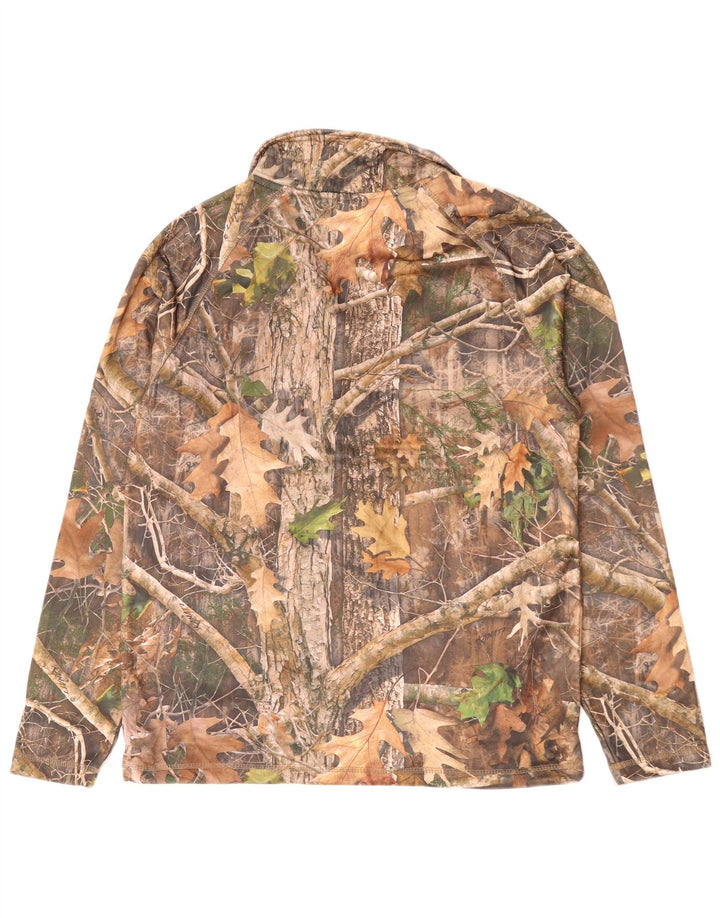 RIDGE HUNTER Mens Tracksuit Top Jacket Medium Brown Camouflage Polyester