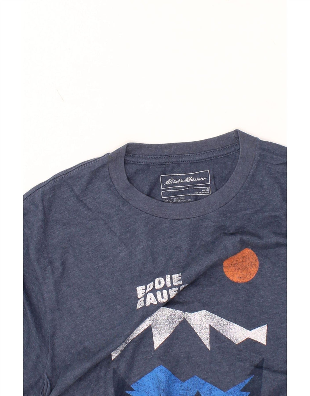 EDDIE BAUER Mens Graphic T-Shirt Top Small Navy Blue Cotton Vintage Eddie Bauer and Second-Hand Eddie Bauer from Messina Hembry 