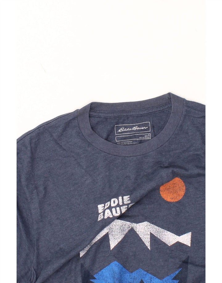 EDDIE BAUER Mens Graphic T-Shirt Top Small Navy Blue Cotton Vintage Eddie Bauer and Second-Hand Eddie Bauer from Messina Hembry 