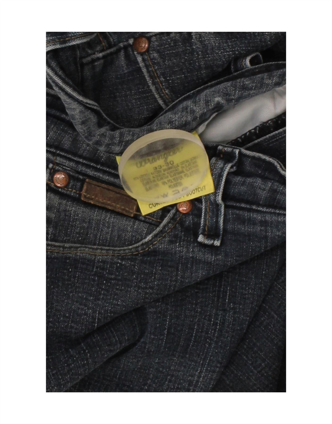 WRANGLER Womens Curvy Bootcut Jeans W33 L30 Blue Cotton