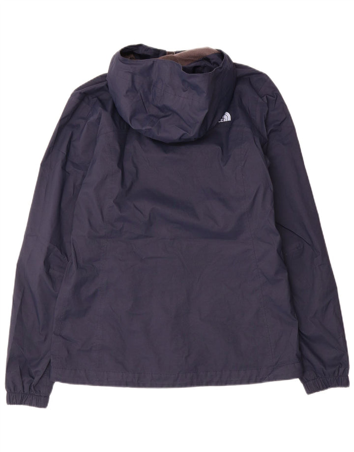The North Face Womens Hooded Rain Jacket UK 10 Small Navy Blue Polyester