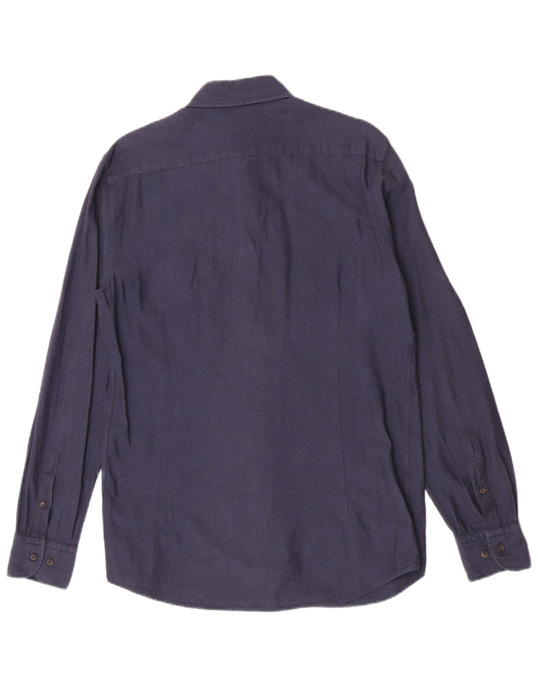 Massimo Dutti Mens Shirt Medium Navy Blue Cotton