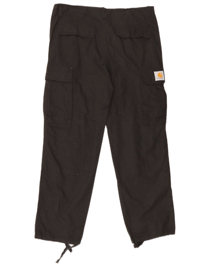 Carhartt Mens Straight Cargo Trousers Medium W32 L29 Black Cotton
