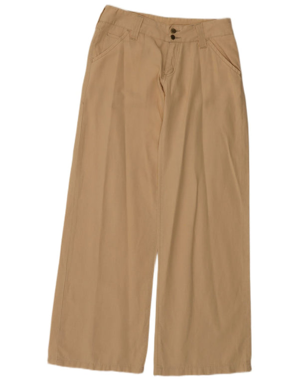 Lee Womens Sonora Wide Leg Casual Trousers W28 L31 Beige Cotton