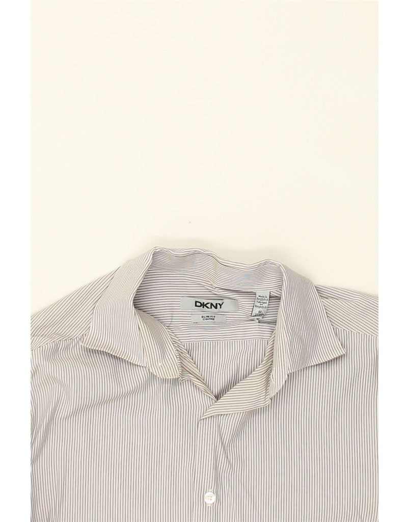 DKNY Mens Slim Fit Shirt Size 15 1/2 Medium Grey Pinstripe | Vintage Dkny | Thrift | Second-Hand Dkny | Used Clothing | Messina Hembry 