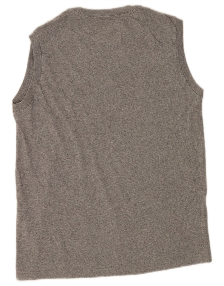 CHAMPION Mens Graphic Vest Top Large Grey Cotton