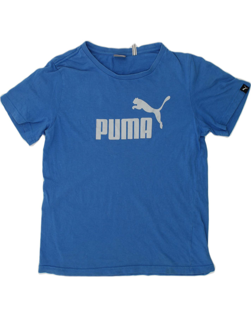 PUMA Boys Graphic T-Shirt Top 11-12 Years Blue Cotton | Vintage Puma | Thrift | Second-Hand Puma | Used Clothing | Messina Hembry 