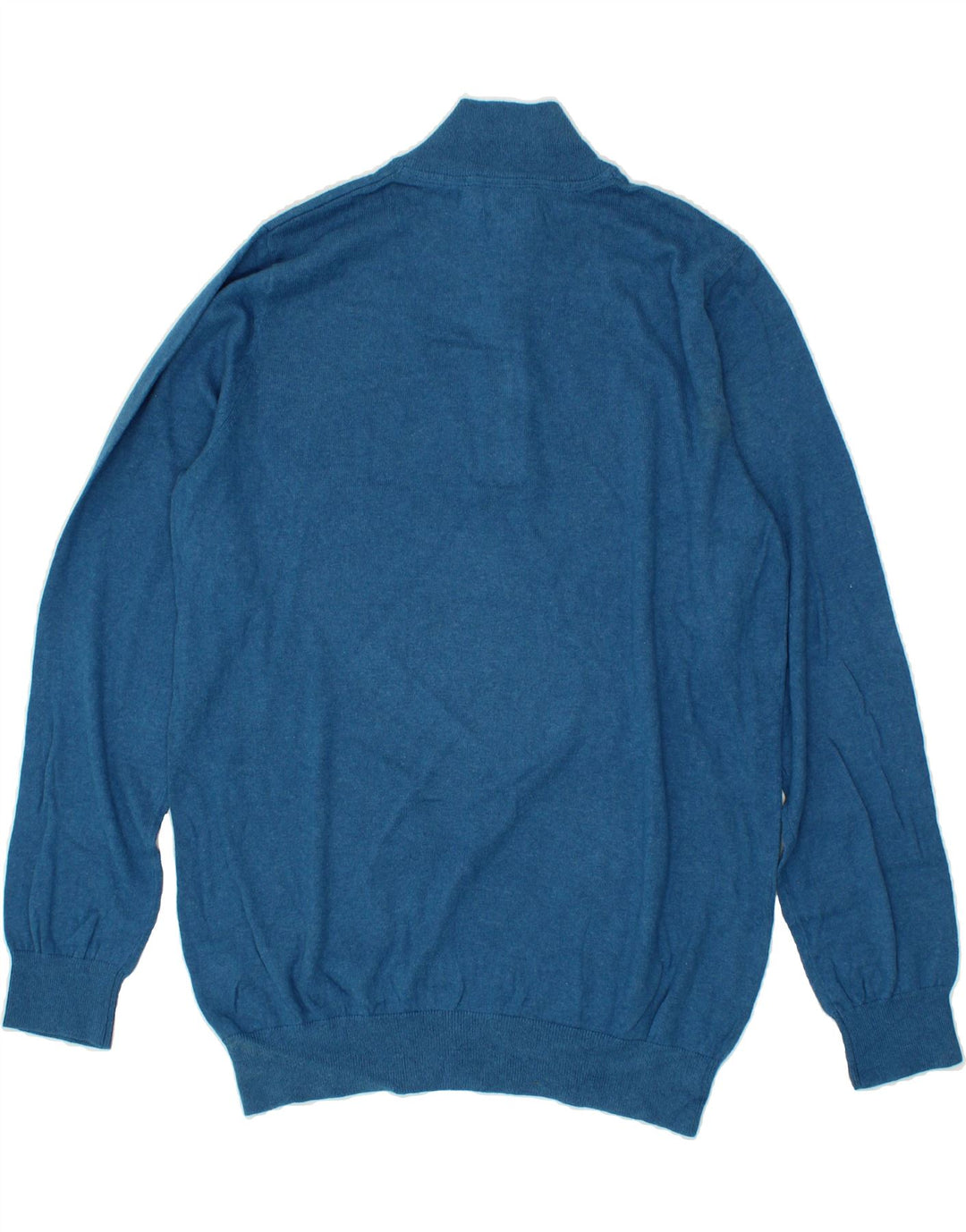 L.L.BEAN Mens Tall Zip Neck Jumper Sweater Large Blue Cotton Vintage L.L.Bean and Second-Hand L.L.Bean from Messina Hembry 