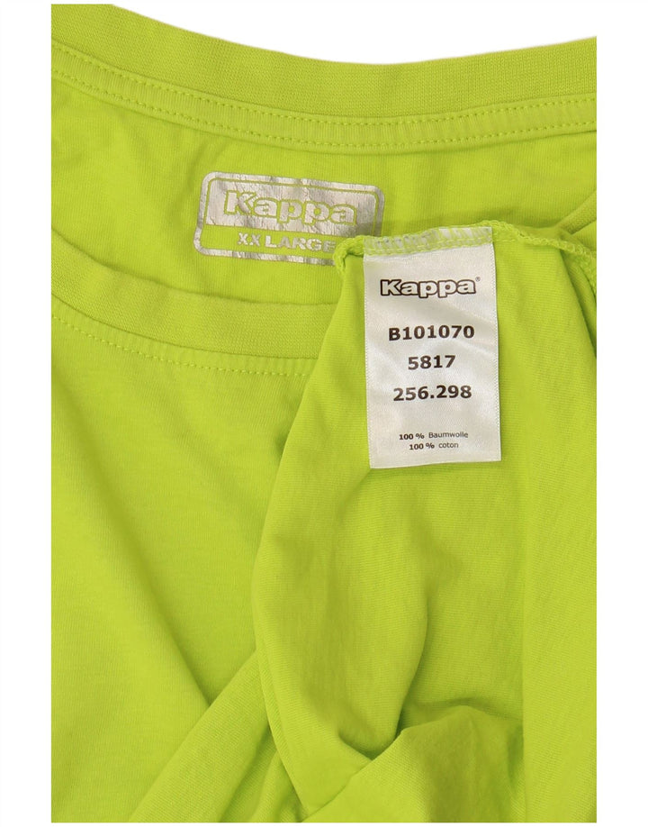 Kappa Mens T-Shirt Top 2XL Green Cotton
