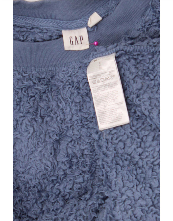 Gap Womens Oversized Fleece Jumper UK 10 Small Blue Polyester
