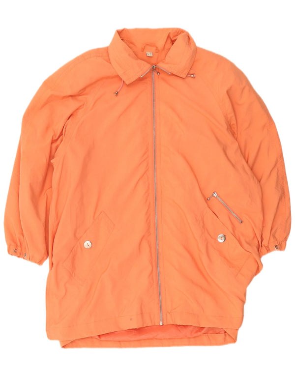 Vintage Womens Oversized Overcoat UK 8 Small Orange Polyester
