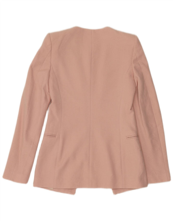 Zara Womens Open Blazer Jacket UK 6 XS Pink Viscose