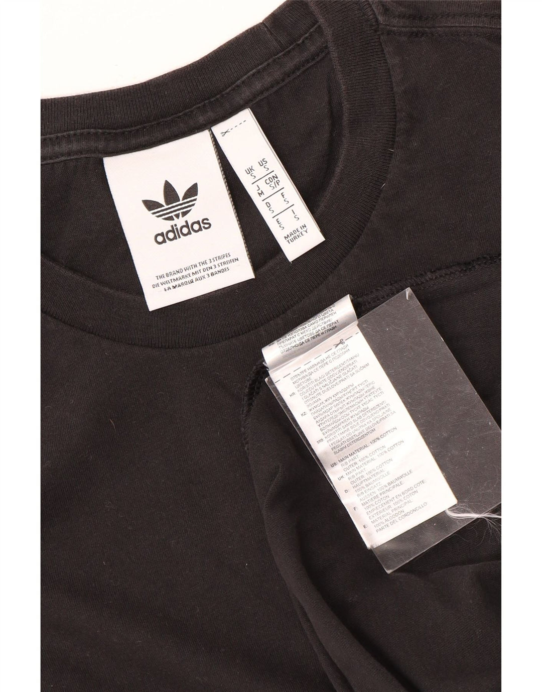 Adidas Mens T-Shirt Top Small Black Cotton