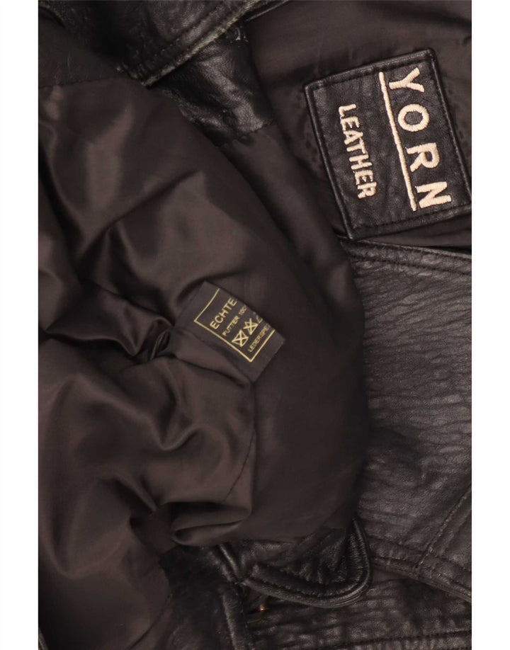 Yorn Mens Leather Gilet EU 48 Medium Black