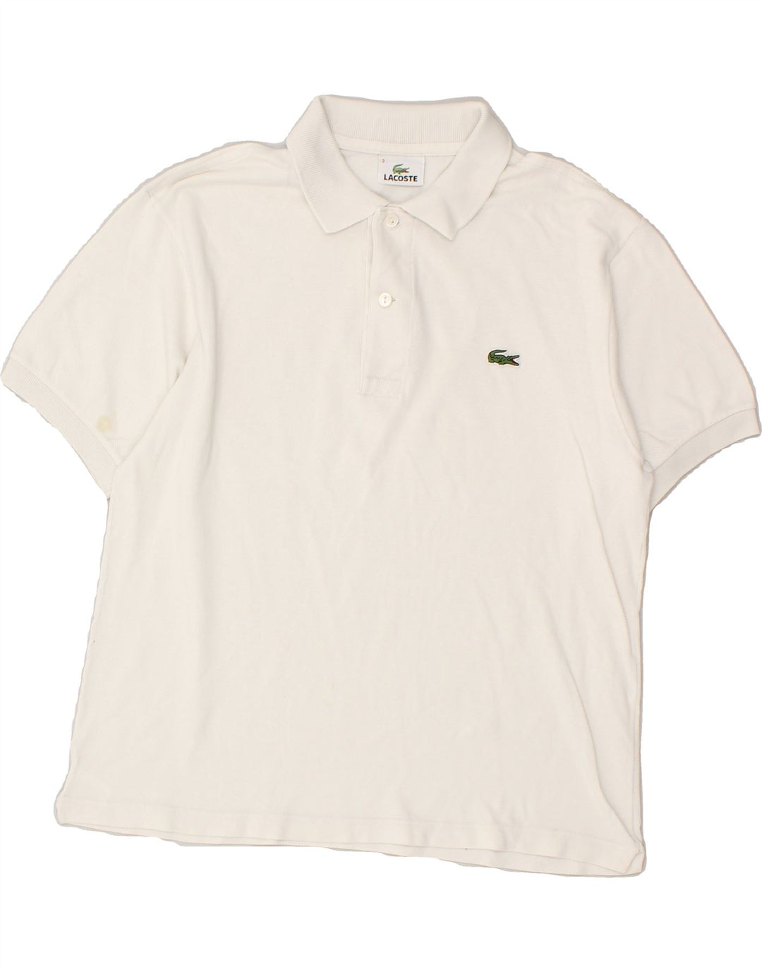 LACOSTE Mens Polo Shirt Size 3 Small White Cotton