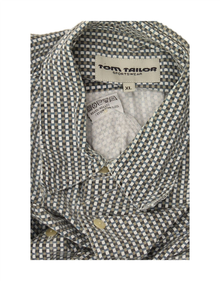 TOM TAILOR Mens Shirt XL Grey Check Cotton Vintage Tom Tailor and Second-Hand Tom Tailor from Messina Hembry 