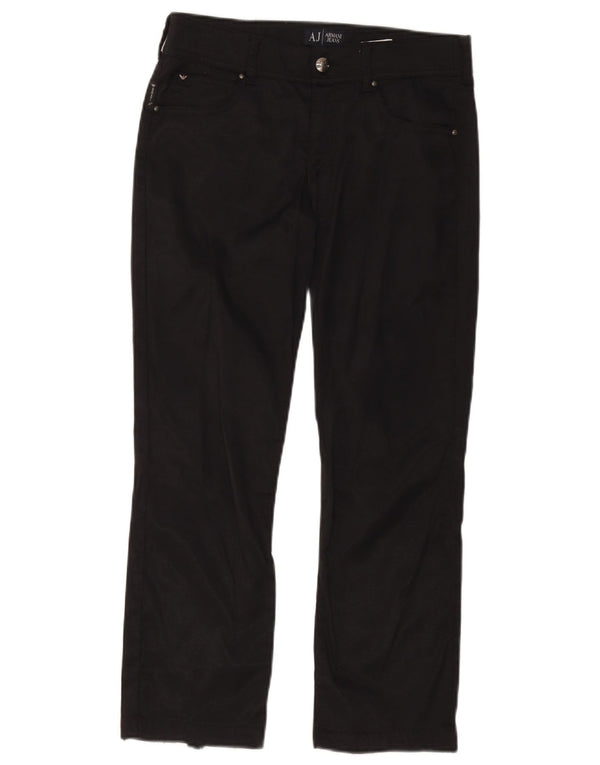 Armani Womens Straight Casual Trousers W28 L24 Black Polyamide