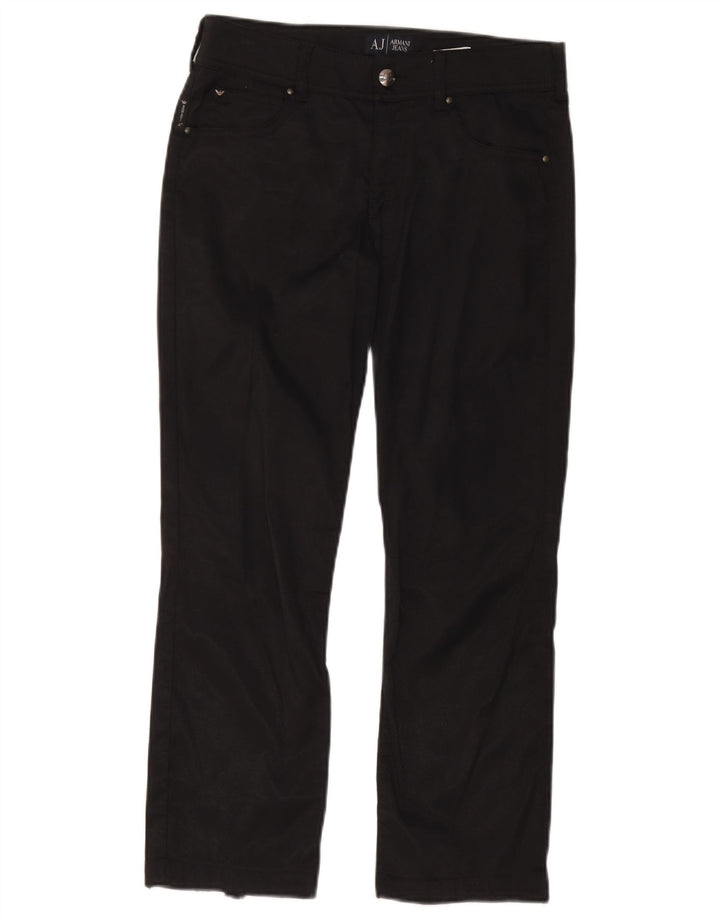 Armani Womens Straight Casual Trousers W28 L24 Black Polyamide