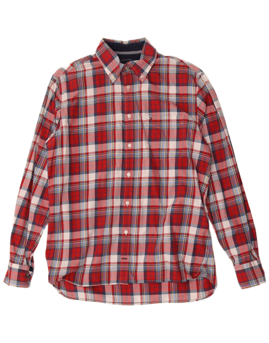 Tommy Hilfiger Mens Shirt Medium Red Check Cotton