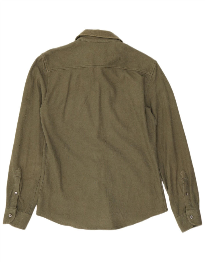 Reiss Mens Shirt Small Khaki Cotton