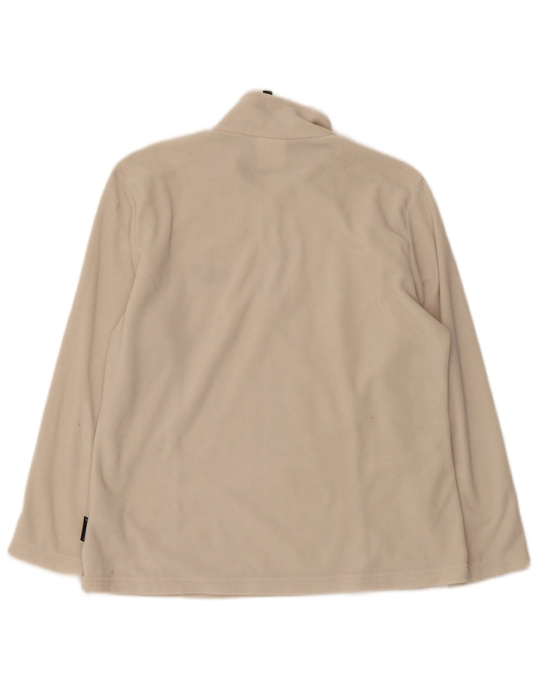 JACK WOLFSKIN Womens Zip Neck Fleece Jumper UK 16 Large Beige Polyester