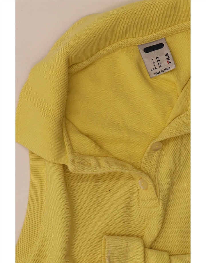 Fila Womens Sleeveless Polo Shirt IT 46 Large Yellow