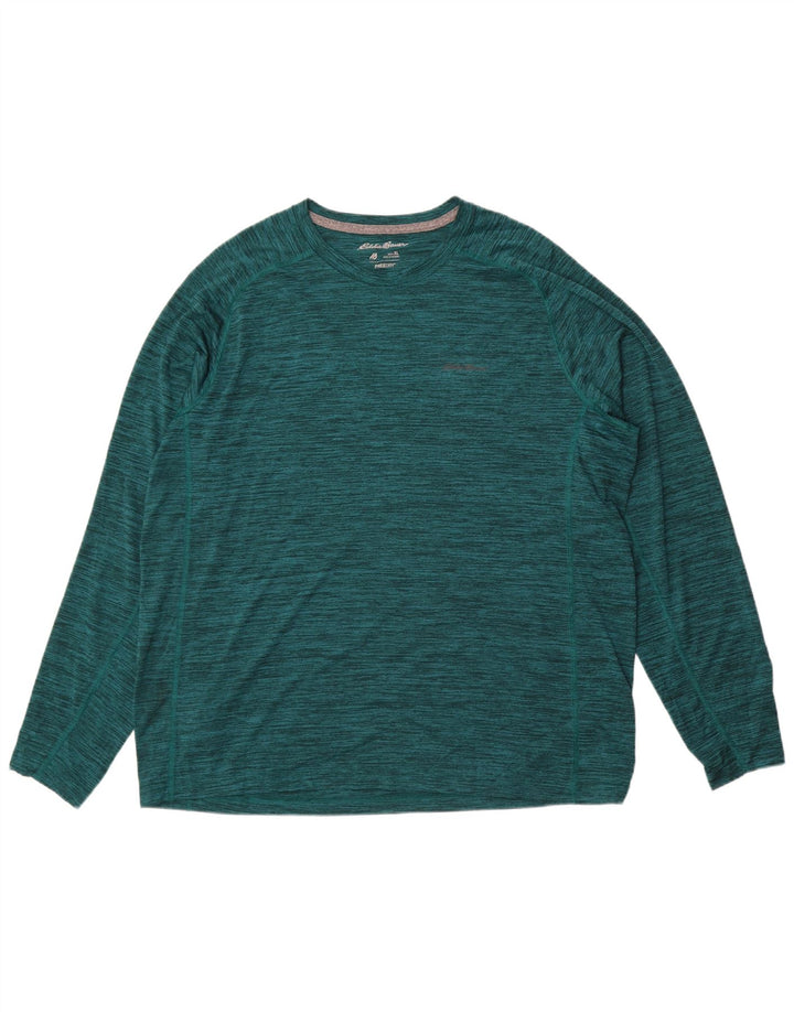 Eddie Bauer Mens Top Long Sleeve XL Green Flecked Polyester