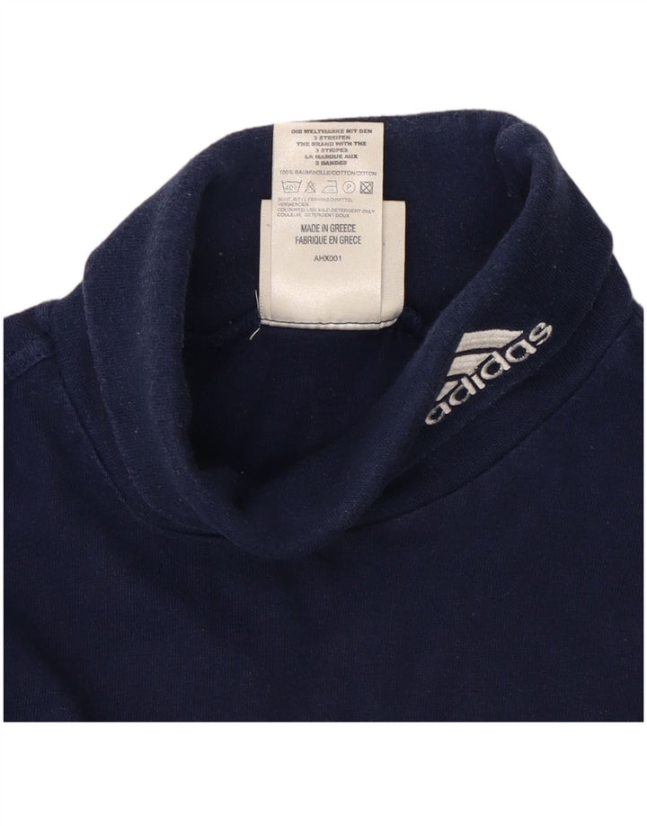 Adidas Boys Top Long Sleeve 14-15 Years Navy Blue Cotton