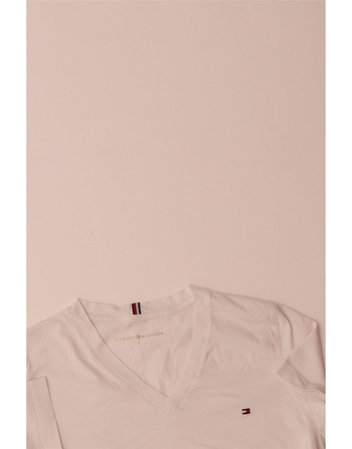 TOMMY HILFIGER Womens T-Shirt Top UK 10 Small White