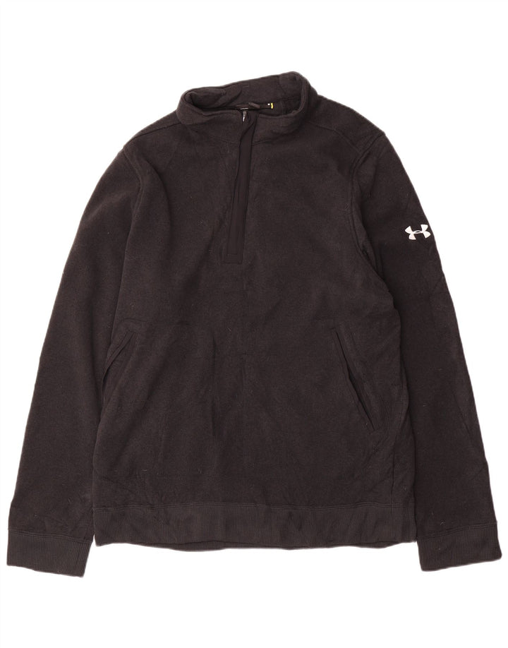 Under Armour Mens Zip Neck Sweatshirt Jumper XL Grey Polyester