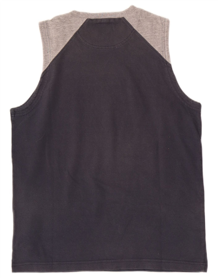 Champion Mens Graphic Vest Top Small Navy Blue Colourblock Cotton