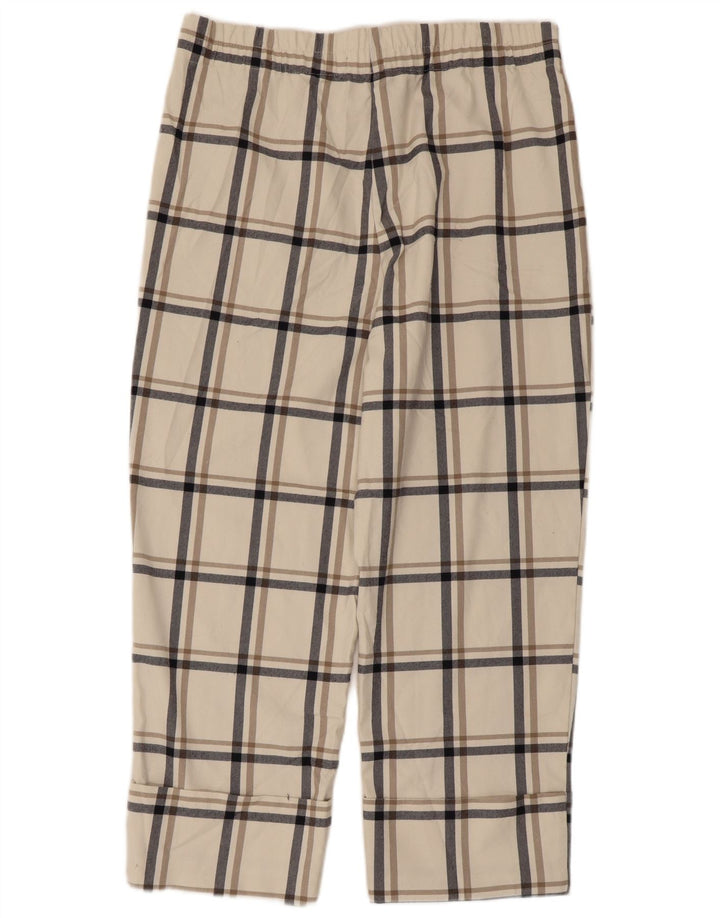 Zara Womens Cropped Trousers XL W32 L24 White Check Polyester