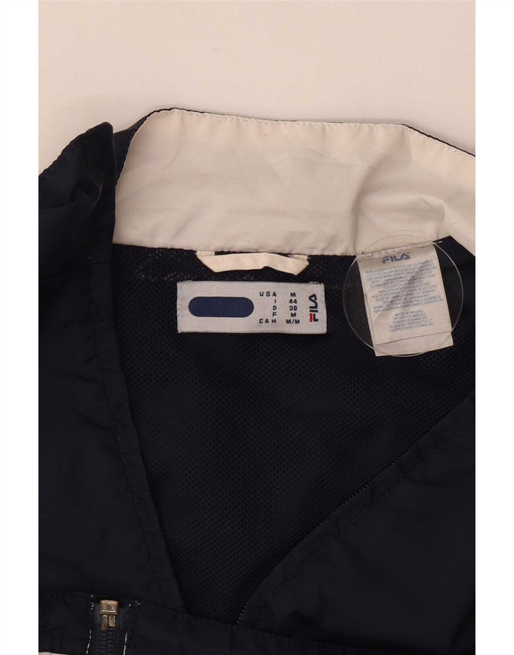 Fila Womens Tracksuit Top Jacket IT 44 Medium Navy Blue Colourblock