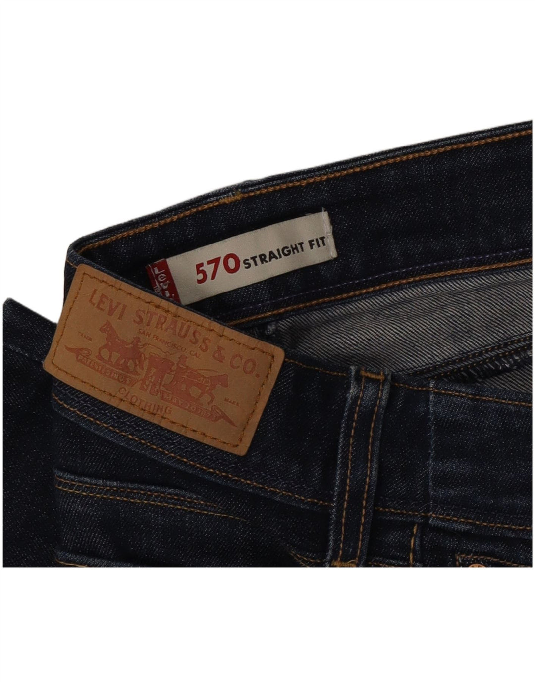 Levi's Womens 570 Straight Jeans W26 L28 Navy Blue