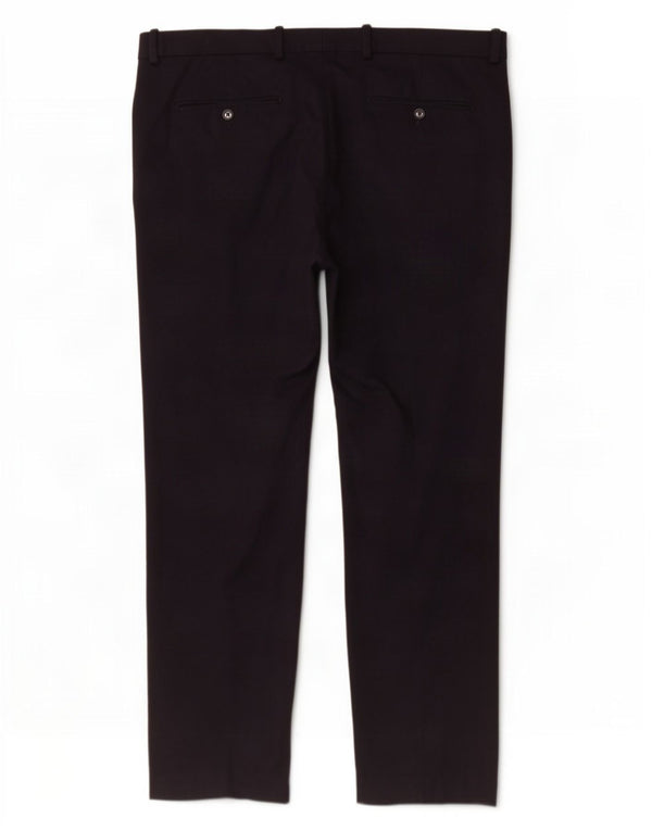 Marks & Spencer Mens Tapered Suit Trousers W40 L29 Navy Blue Cotton