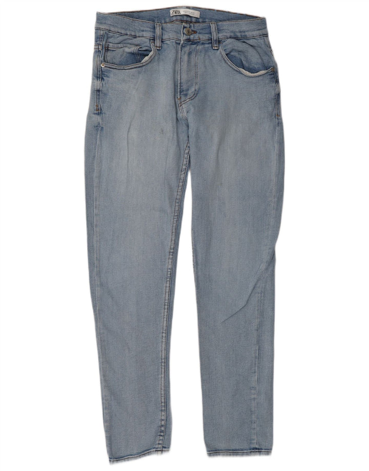 Zara Mens Slim Jeans EU 42 Large W32 L32 Blue Cotton