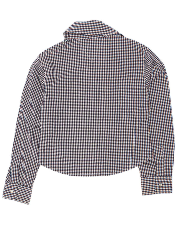 Tommy Hilfiger Girls Shirt 5-6 Years Large Navy Blue Gingham Cotton