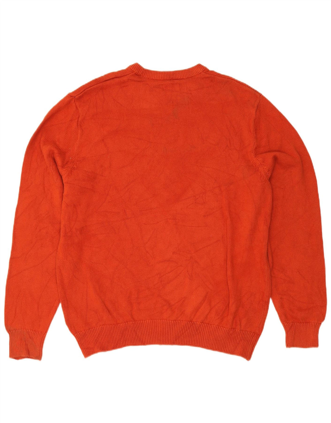 Chaps Mens Crew Neck Jumper Sweater XL Orange Cotton