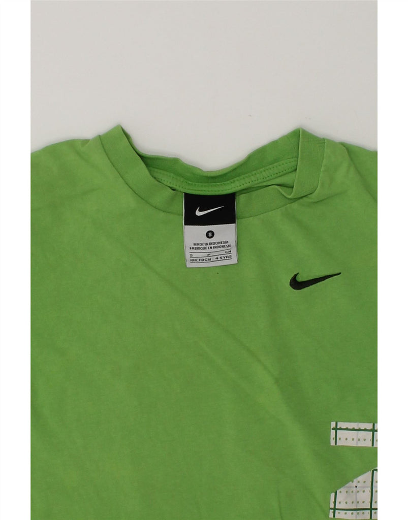 NIKE Boys Graphic T-Shirt Top 4-5 Years Small Green Cotton | Vintage Nike | Thrift | Second-Hand Nike | Used Clothing | Messina Hembry 