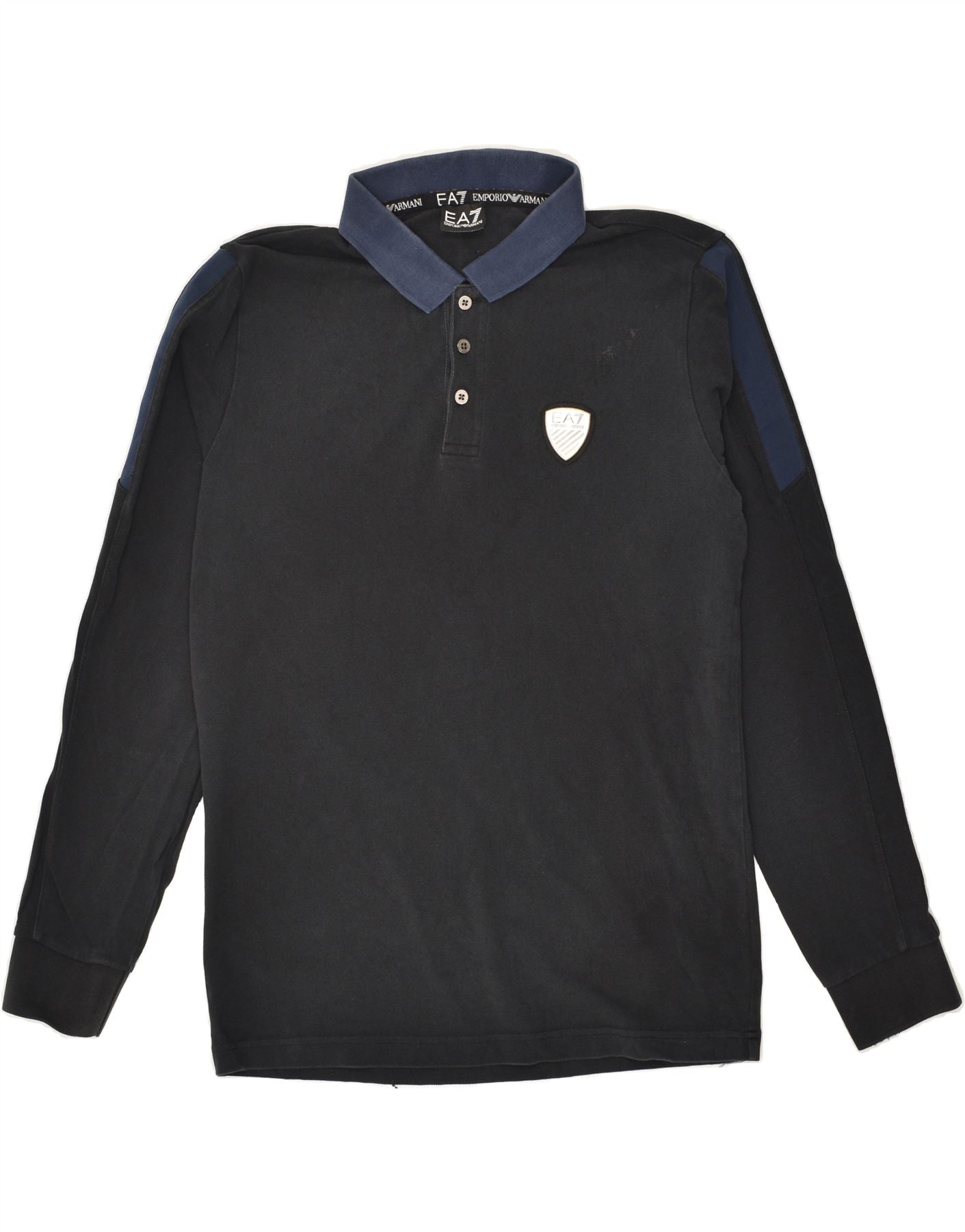 EMPORIO ARMANI 男式长袖 Polo 衫大号黑色棉质 | EMPORIO ARMANI在线复古及二手服装|旧货店