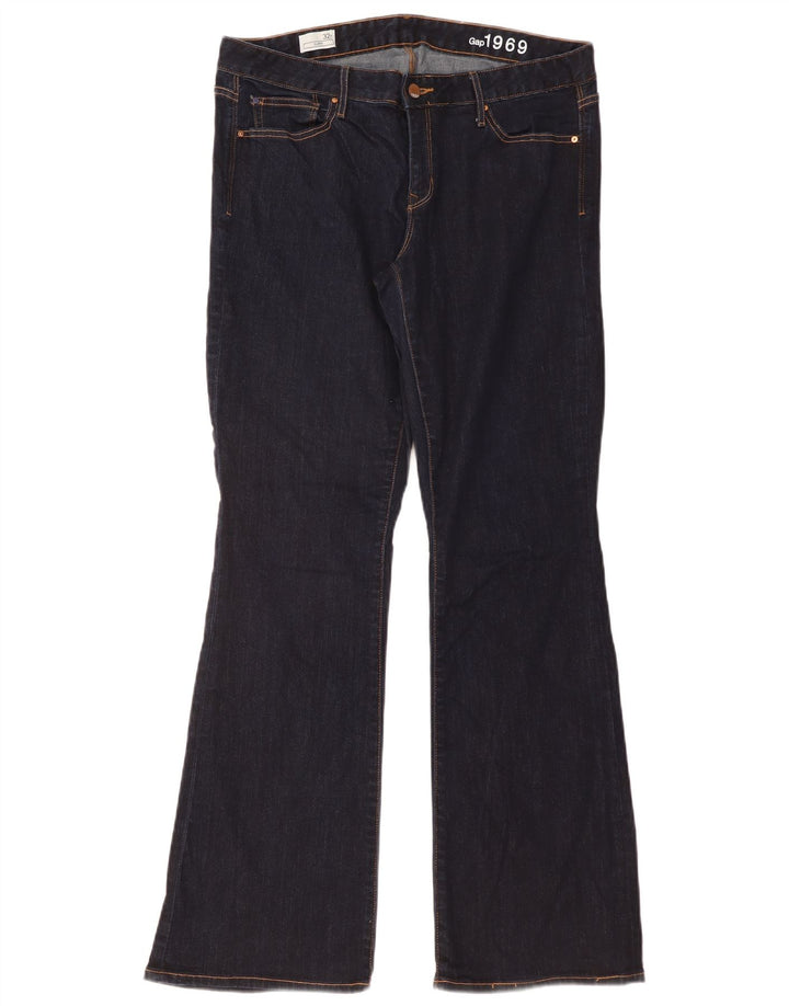 GAP Womens Curvy Flared Jeans W32 L33 Navy Blue Cotton