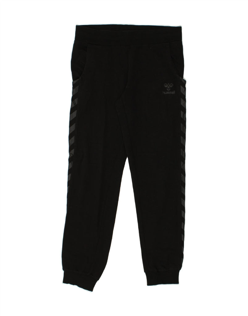 HUMMEL Mens Graphic Tracksuit Trousers Joggers Small Black Cotton | Vintage Hummel | Thrift | Second-Hand Hummel | Used Clothing | Messina Hembry 