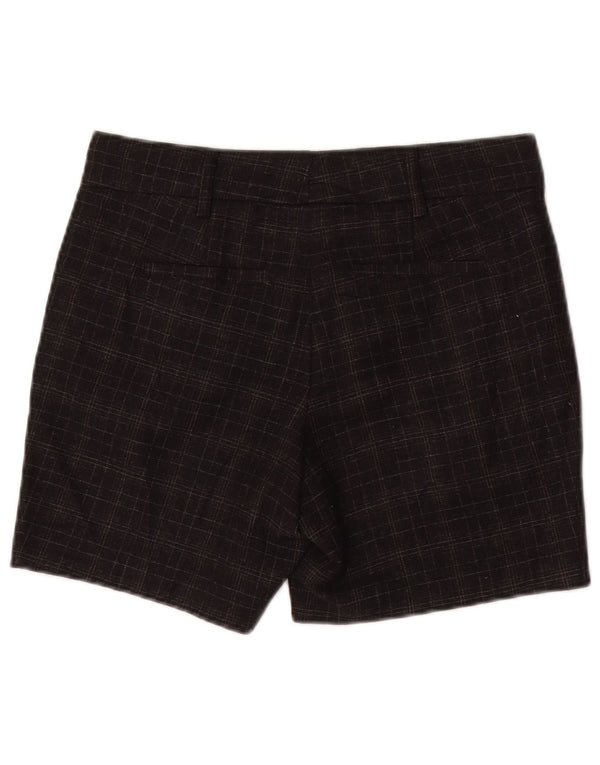 Benetton Womens Chino Shorts IT 38 XS W28 Grey Check Wool