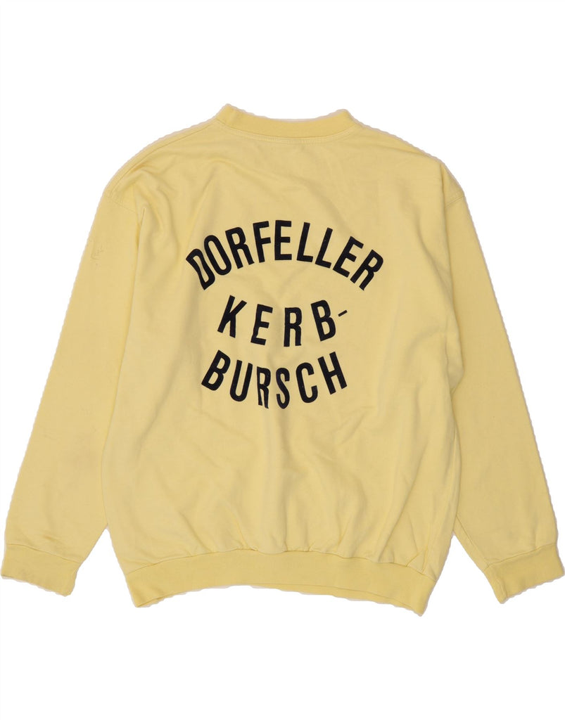 HAKRO Mens Graphic Sweatshirt Jumper XL Yellow Cotton Vintage Hakro and Second-Hand Hakro from Messina Hembry 