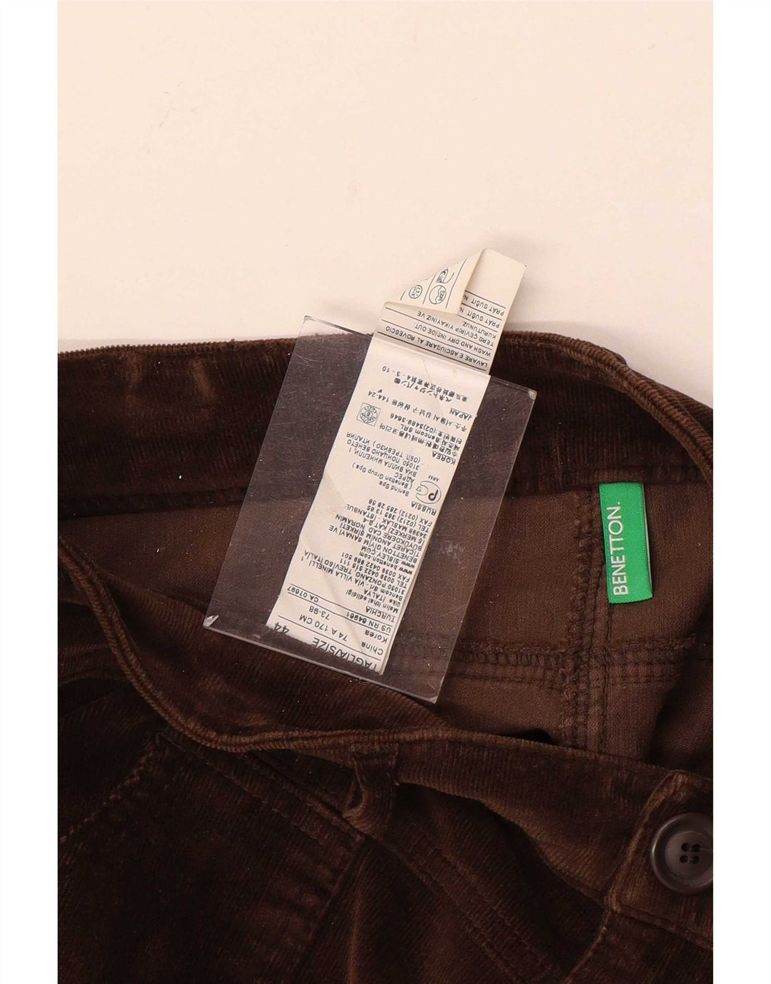 Benetton Womens Mini Corduroy Skirt IT 44 Medium W32 Brown Cotton