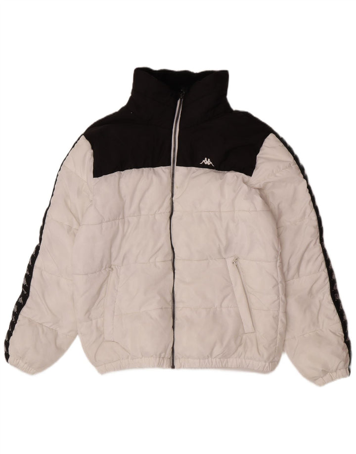 Kappa Mens Padded Jacket UK 40 Large White Colourblock Polyester