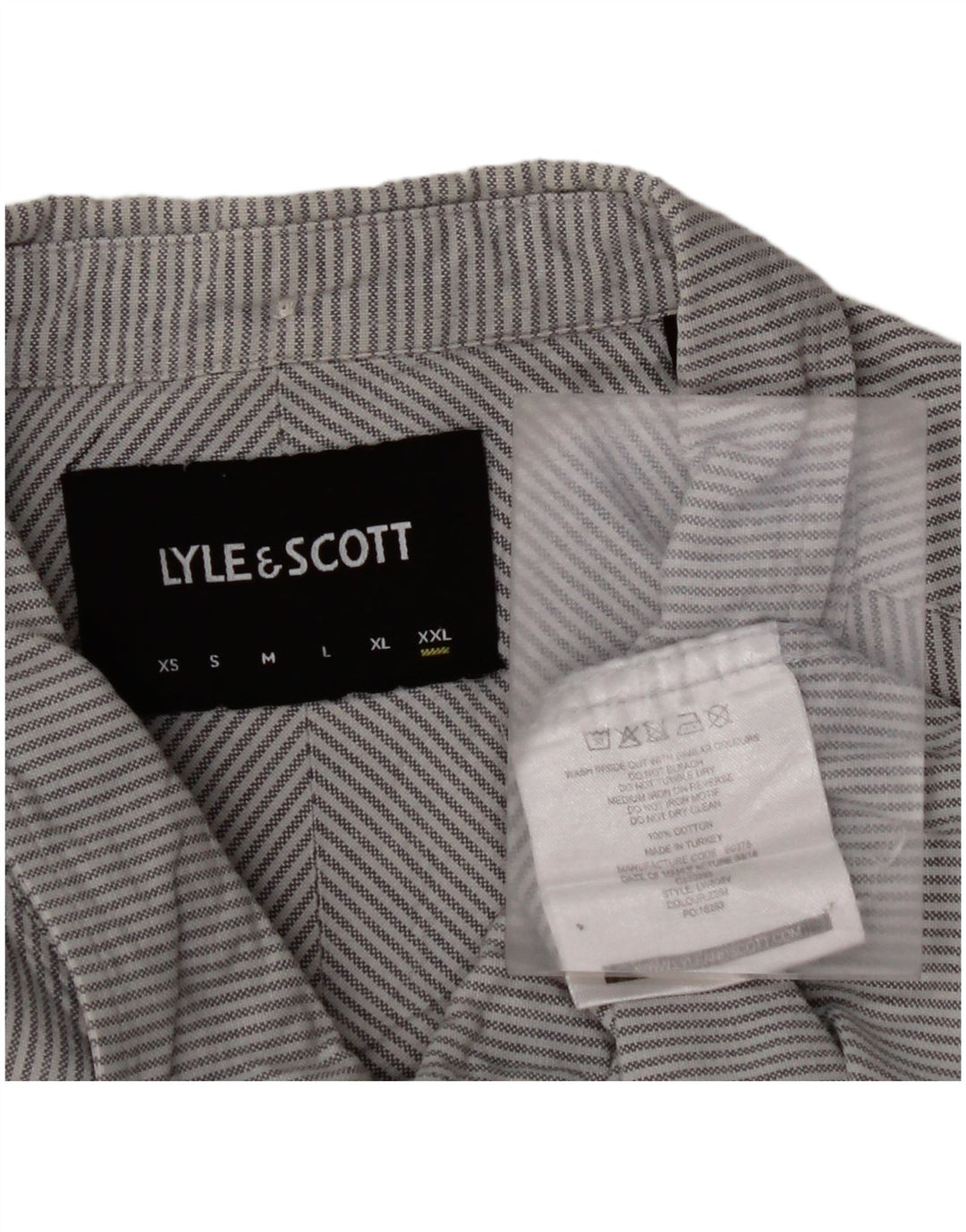 LYLE & SCOTT Mens Shirt 2XL Blue Pinstripe Cotton