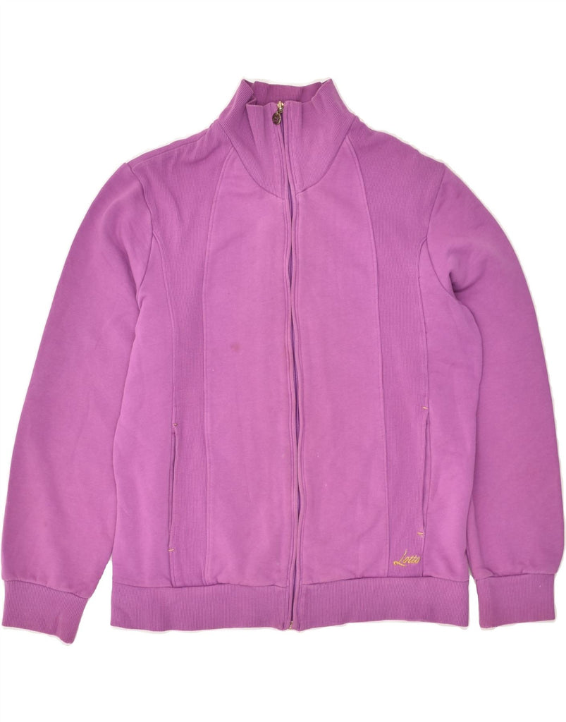 LOTTO Womens Tracksuit Top Jacket UK 14 Medium Purple Cotton | Vintage Lotto | Thrift | Second-Hand Lotto | Used Clothing | Messina Hembry 